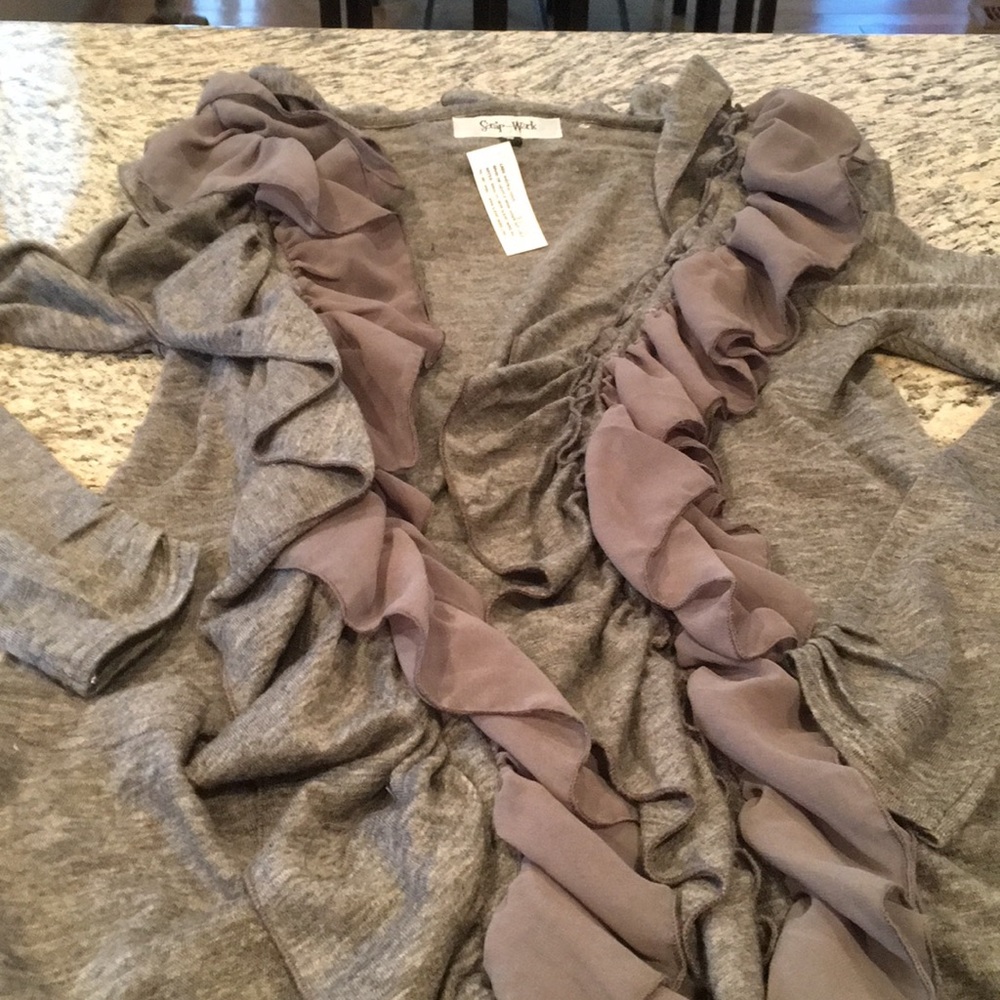 Light weight gray cardigan sweater
